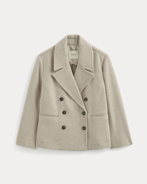 Alternative view of ReWool Short Peacoat | Heather Wheat
