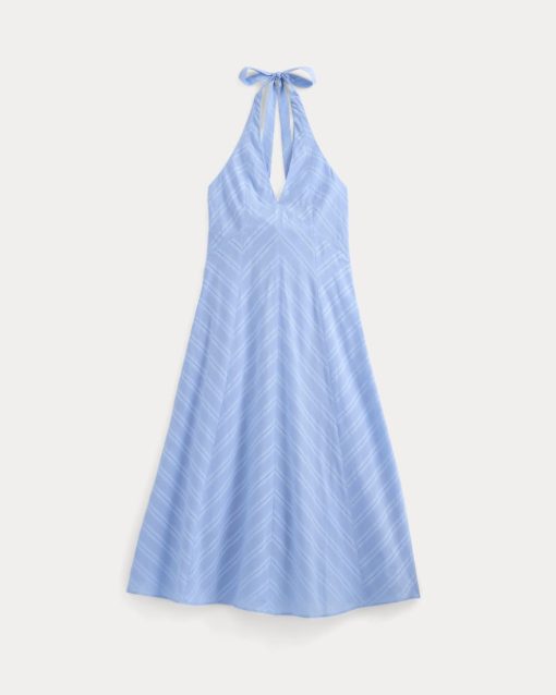 Alternative view of Textured Halter Midi Dress | Open Air Blue