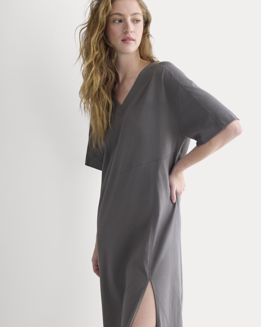 Weekend Tee Midi Dress | Charcoal Grey - Image 3