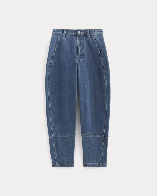 Alternative view of The Utility Barrel Pant | New Blue | Regular