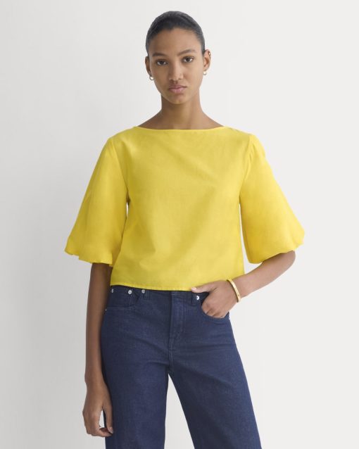 Bubble-Sleeve Top | Passion Fruit