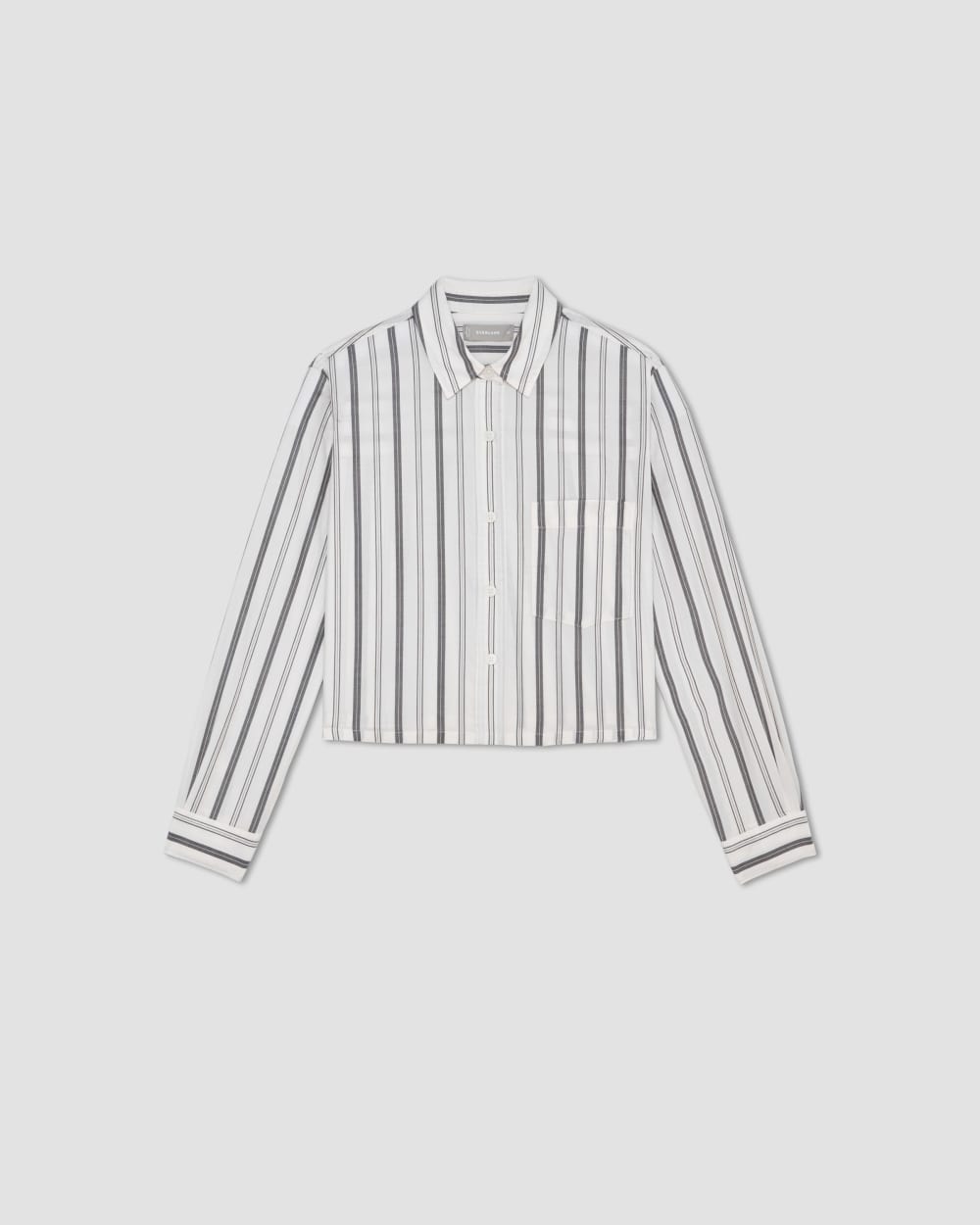 The Way-Short Shirt in Silky Cotton | Bone / Black - Image 2