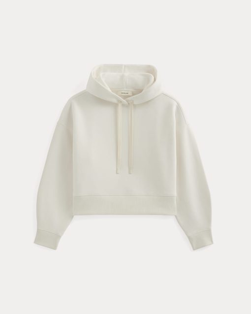 Alternative view of Cropped Luxe Fleece Hoodie | Bone