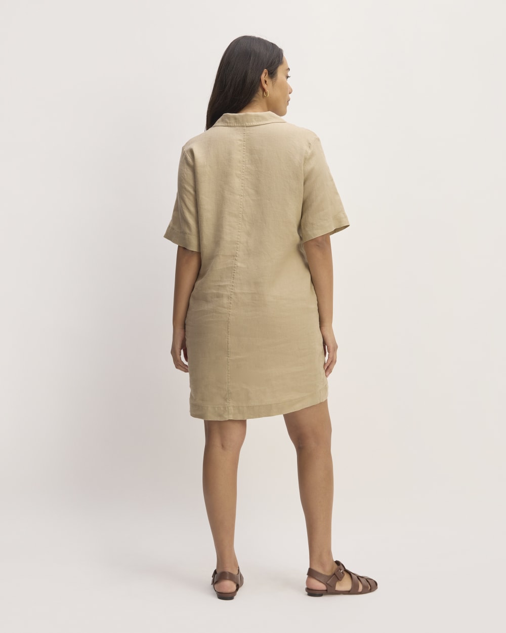 The Shirtdress in Linen | Trench Coat Khaki - Image 6