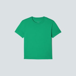 The Box-Cut Tee in Essential Cotton | Bright Jade | No Pocket