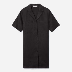 Alternative view of The Linen Workwear Dress | Black