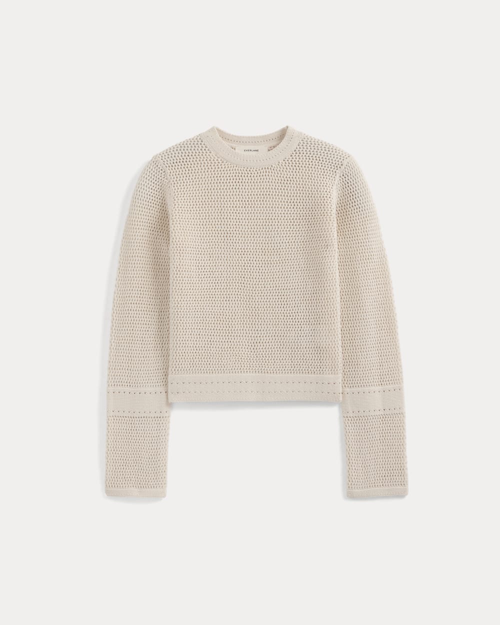 Open Knit Long-Sleeve Crew in Everyday Cotton | Canvas - Image 2