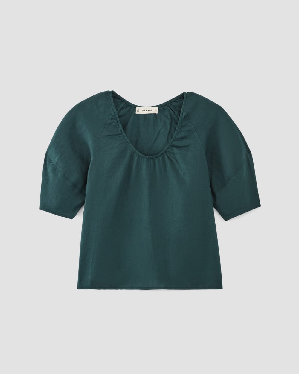 The Scoop Top in Linen | Dark Sea - Image 2