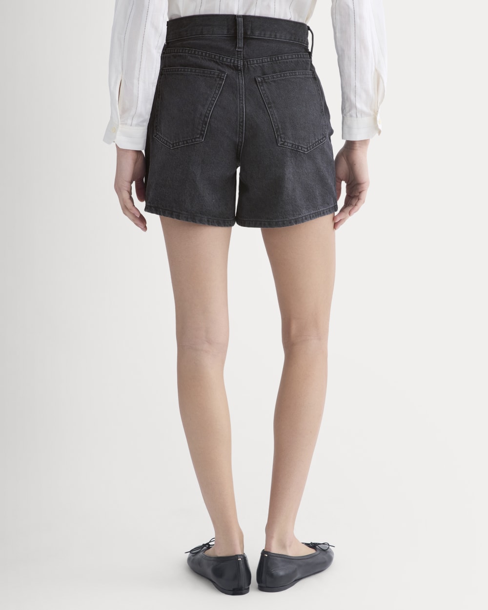 Way-High® A-Line Denim Short | Washed Black - Image 4