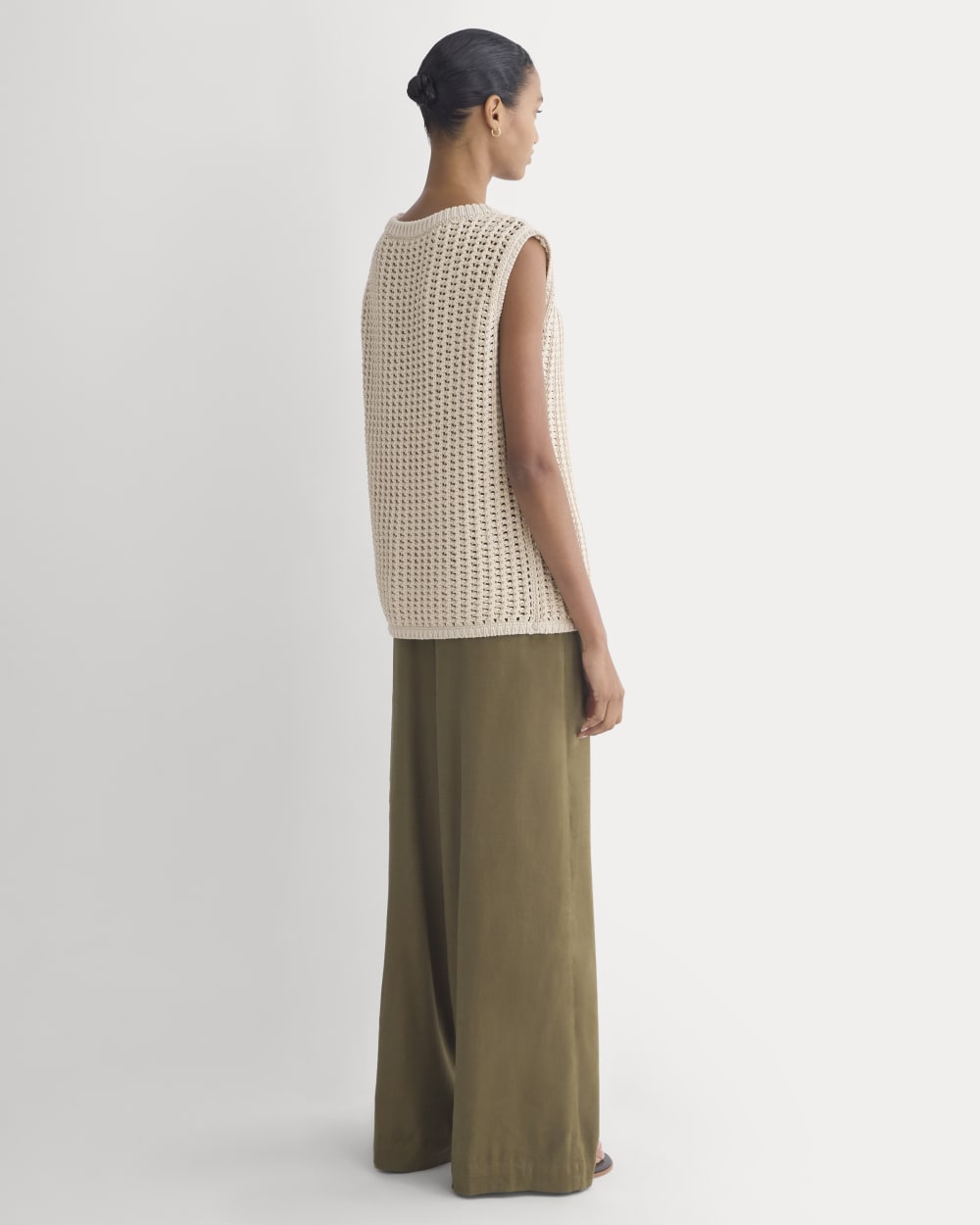 Open-Knit Tunic Vest in Elevated Cotton | Peyote - Image 5