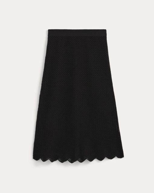 Alternative view of Lace-Knit Midi Skirt | Black