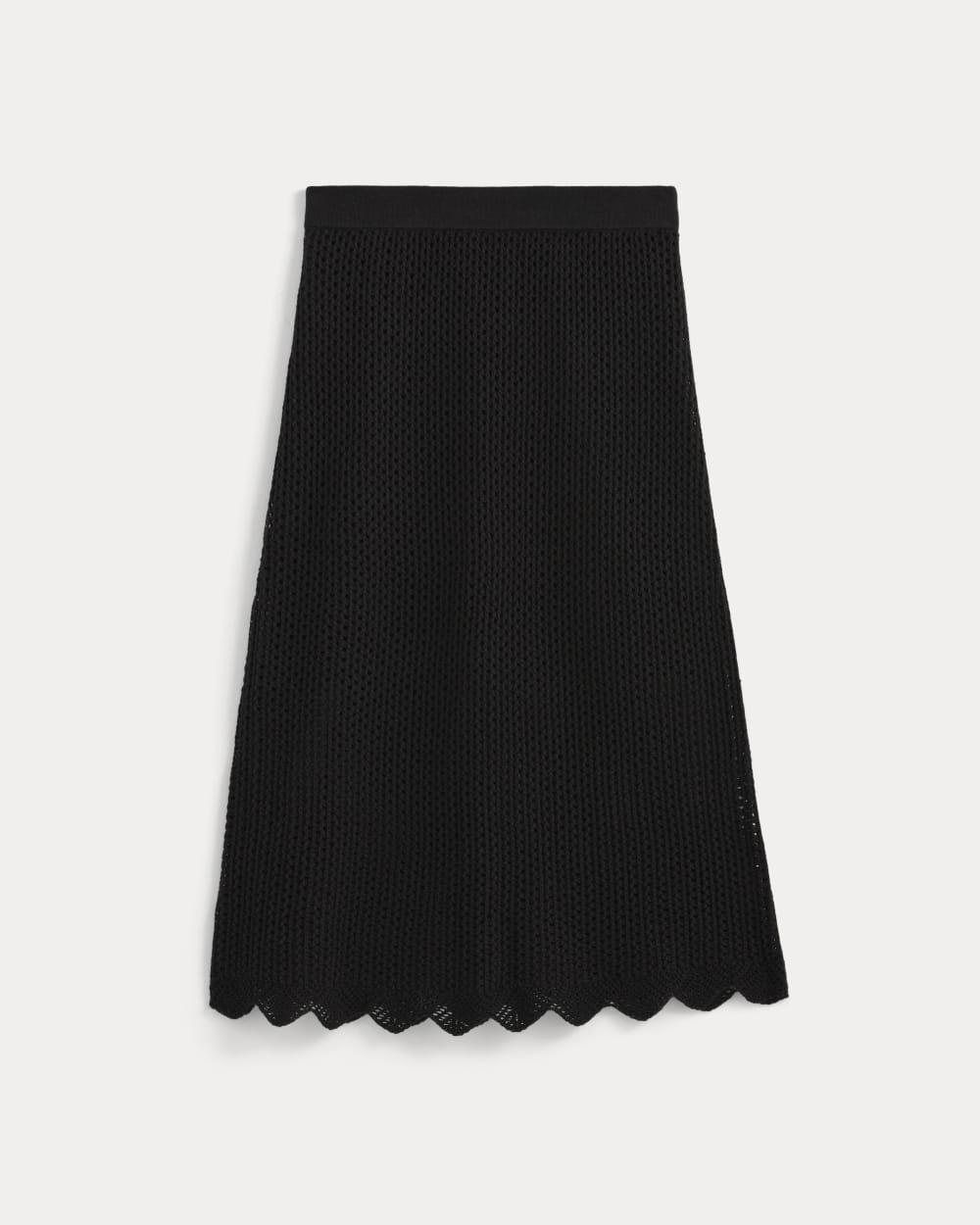 Lace-Knit Midi Skirt | Black - Image 2