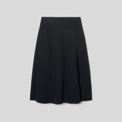 Alternative view of The City Stripe Midi Skirt | Black