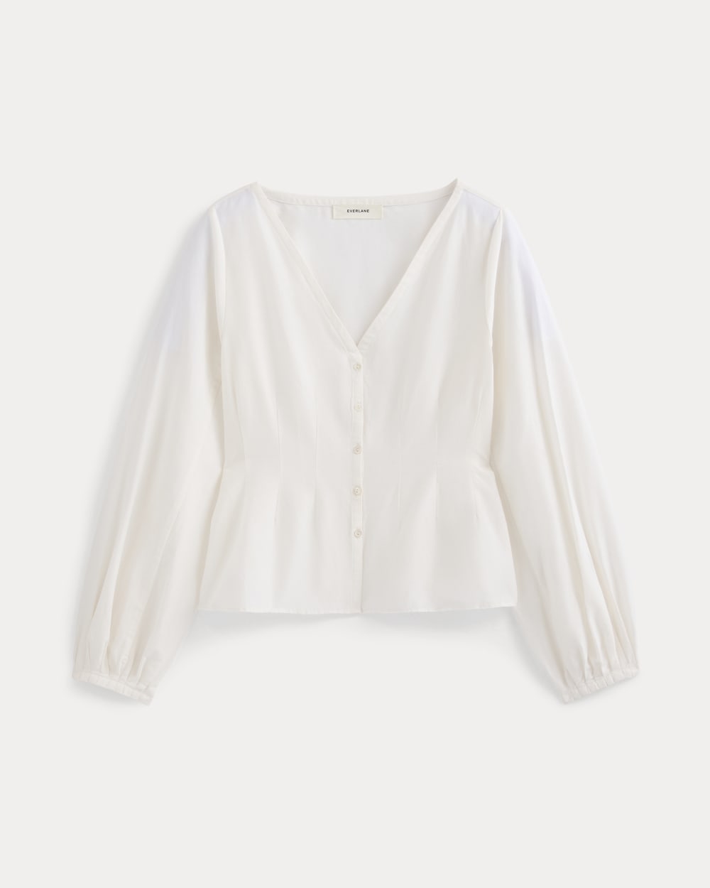 Balloon Sleeve Top in Cotton Silk | Bone - Image 2