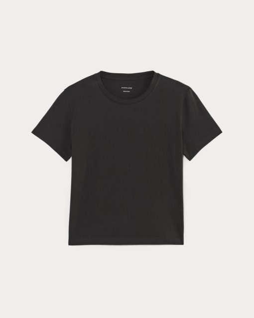 Alternative view of The Box-Cut Tee in Essential Cotton | Black | No Pocket