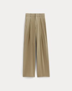Alternative view of The Draper Pleated Pant in Buttersmooth | Ash Brown | 30 Inseam