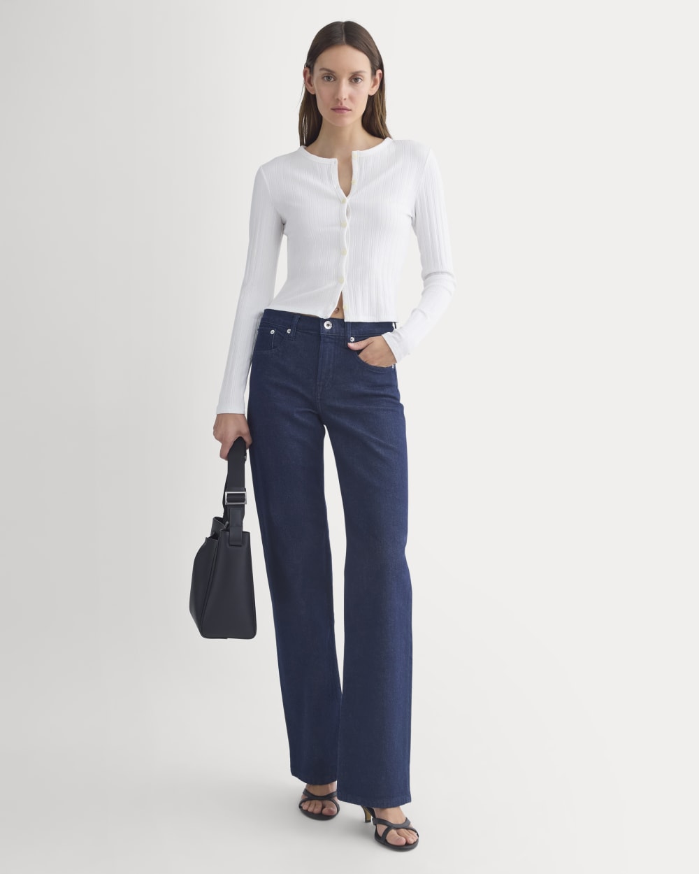 Cardigan in Pointelle | White - Image 3