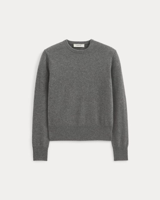 Alternative view of Cashmere Slim Crew Sweater | Heather Charcoal