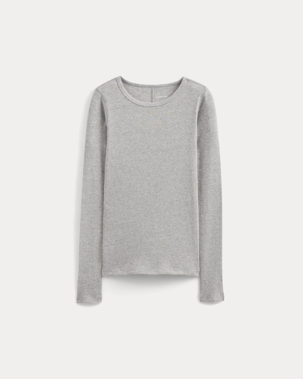 The Luxe Rib Long-Sleeve Crew | Classic Heather Grey - Image 2