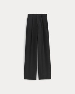 Alternative view of The Draper Pleated Pant in Buttersmooth | Black | 32 Inseam