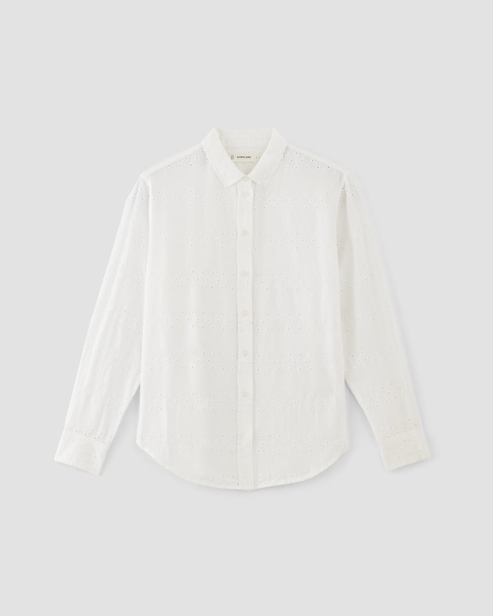The Linen Eyelet Relaxed Shirt | White Eyelet - Image 2