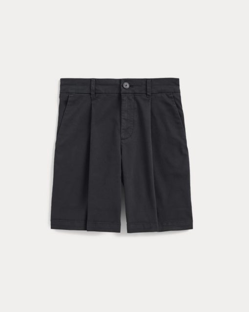 Alternative view of The Pleated Chino Short | Black