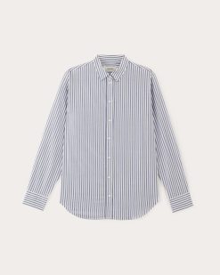 Alternative view of The Must-Have Shirt in Silky Cotton | White / Bellwether Blue
