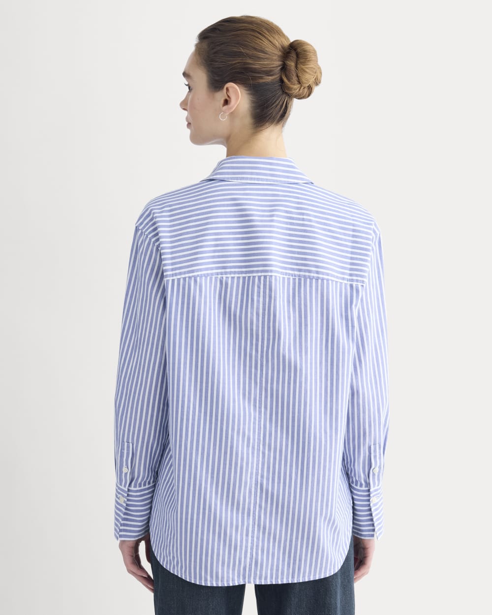 Everyday Shirt in Silky Cotton | Bone / Mazarine Blue - Image 5
