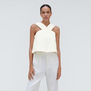 Alternative view of The Cross-Front Apron Top | Canvas