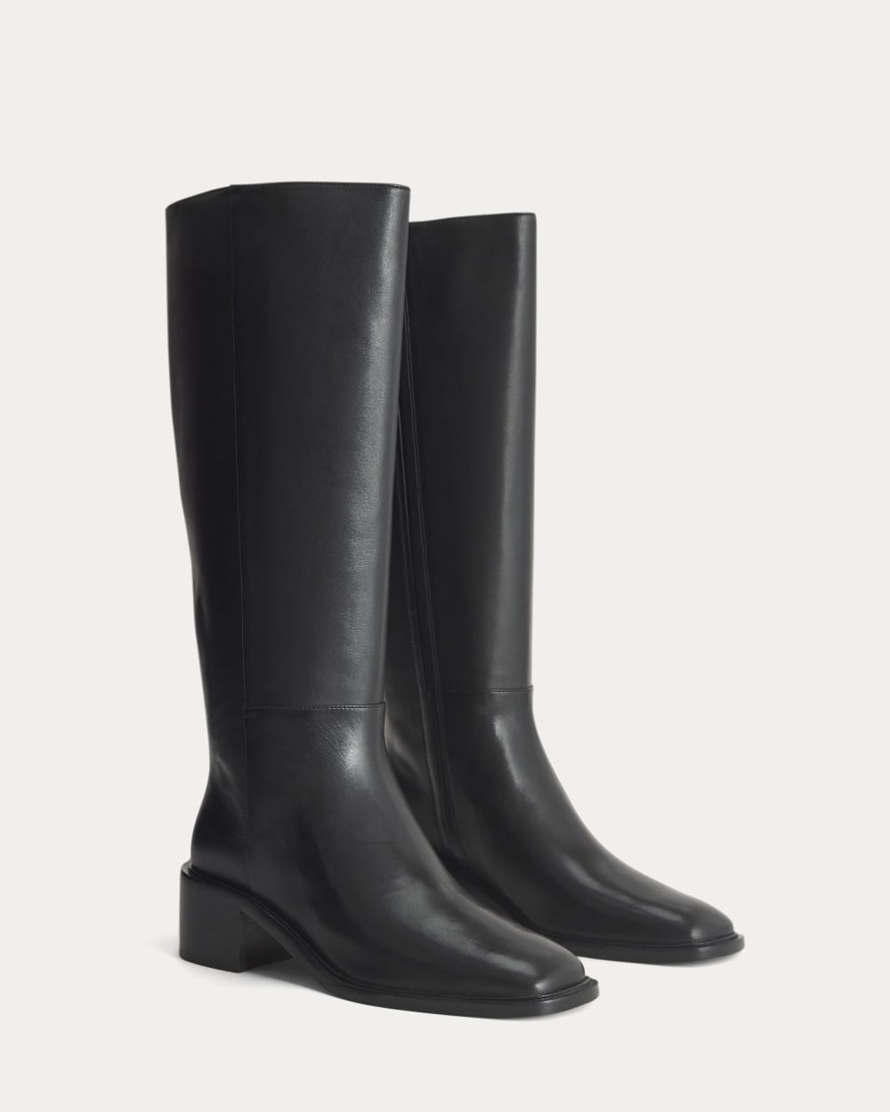 Leather Knee-High City Boot | Black - Image 2