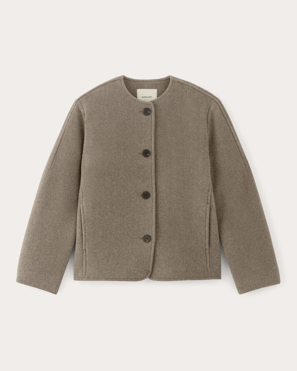 The Cocoon Coat in Wool | Taupe - Image 2