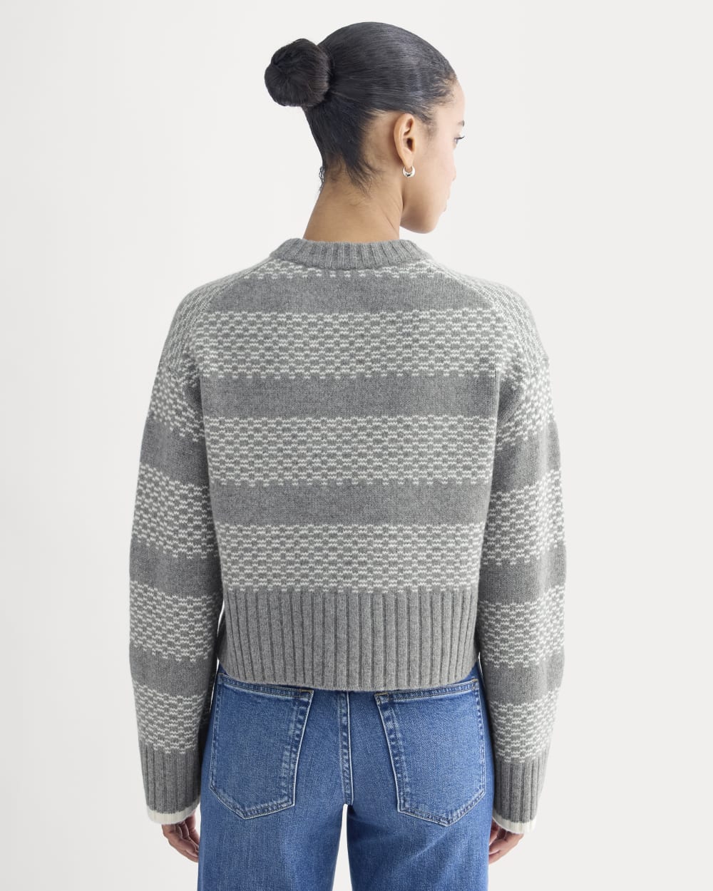 Nordic Cropped Boxy Crew in Luxe Merino | Heathered Mid Grey - Image 5