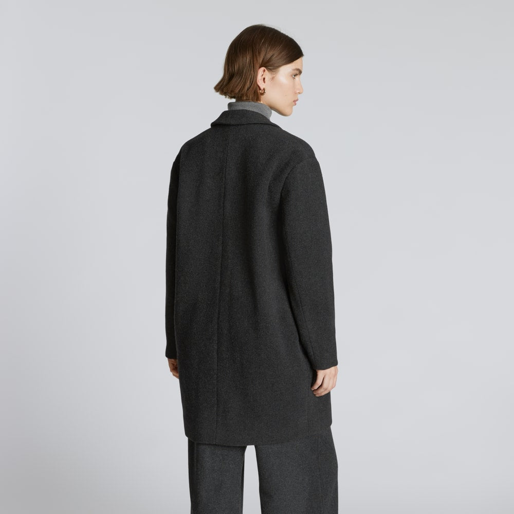 The Italian ReWool® Cocoon Coat | Heathered Black - Image 3