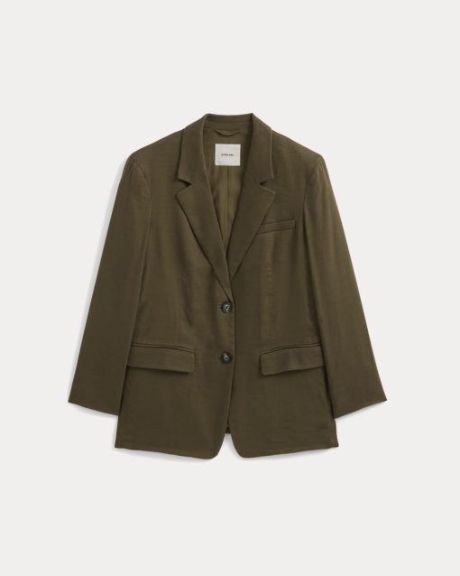 Alternative view of The Oversized Blazer in Stretch Linen | Beech