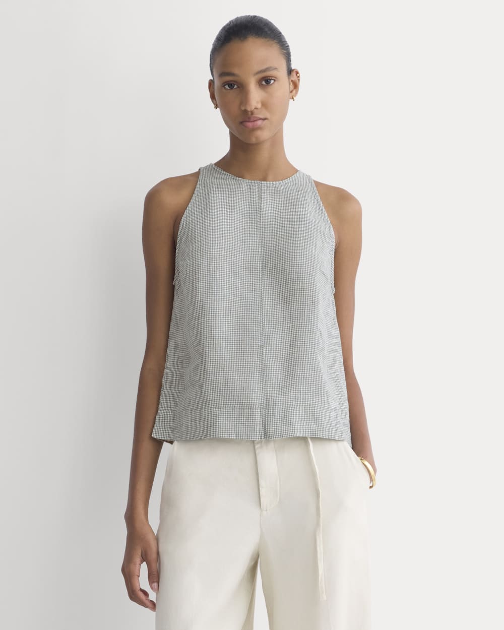 The Linen High-Neck Tank | Agave Green - Image 5