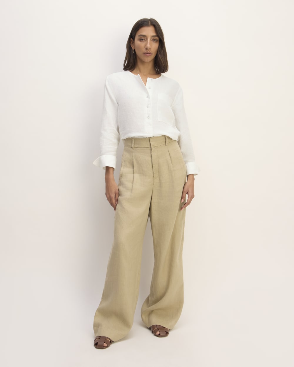 The Popover Shirt in Linen | White - Image 3