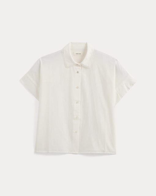 Alternative view of Scalloped-Collar Square Shirt | Bone