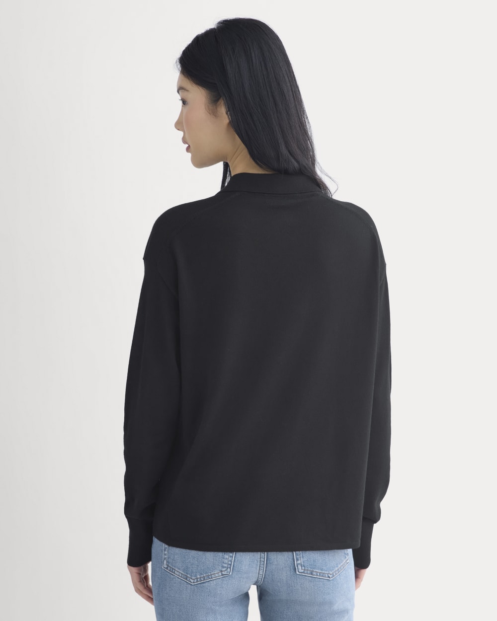 Oversized Polo in Ultrafine Merino | Black - Image 5
