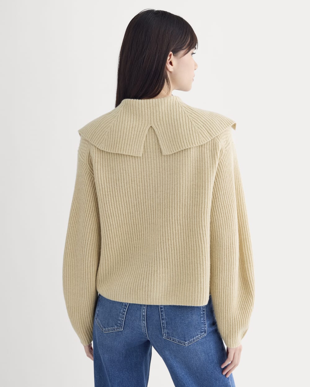 Fisherman Cardigan in Wool Cashmere | Heather Light Camel - Image 5