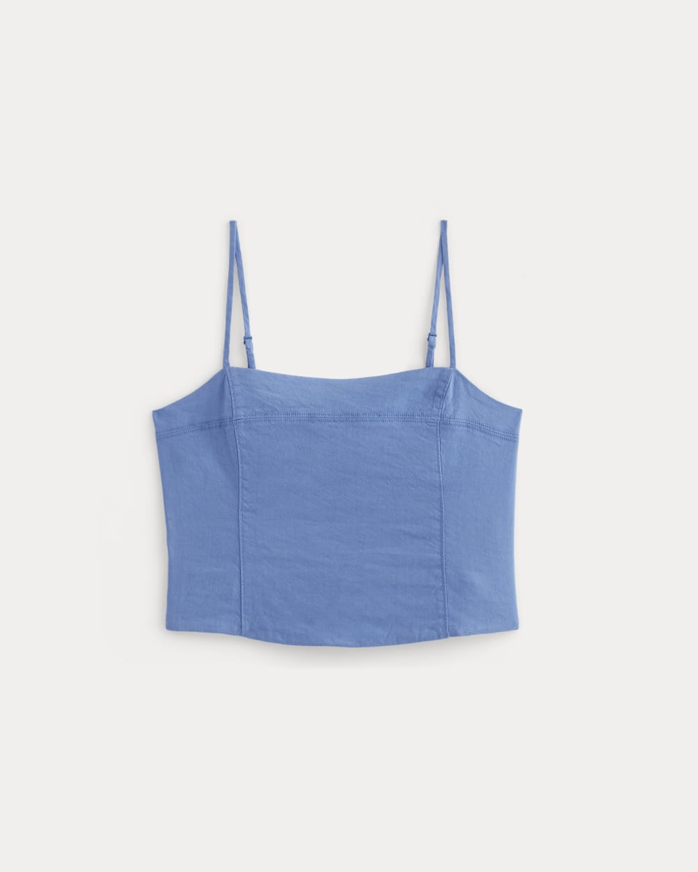 The Seamed Top in Stretch Linen | Bluebell - Image 2