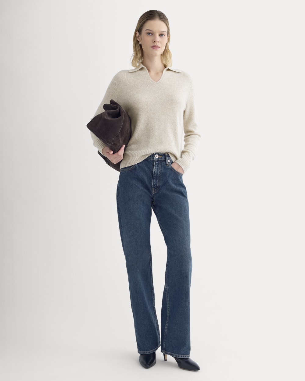 Cashmere Polo Sweater | Canvas - Image 3