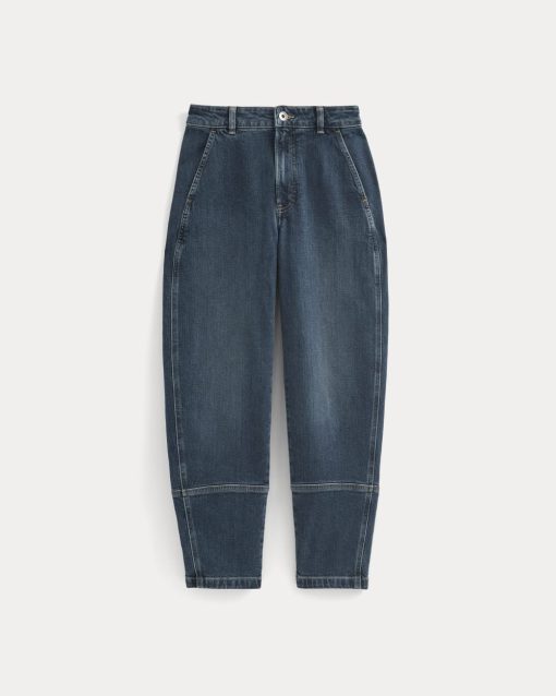 Alternative view of The Utility Barrel Pant | Deep Blue Indigo | Regular