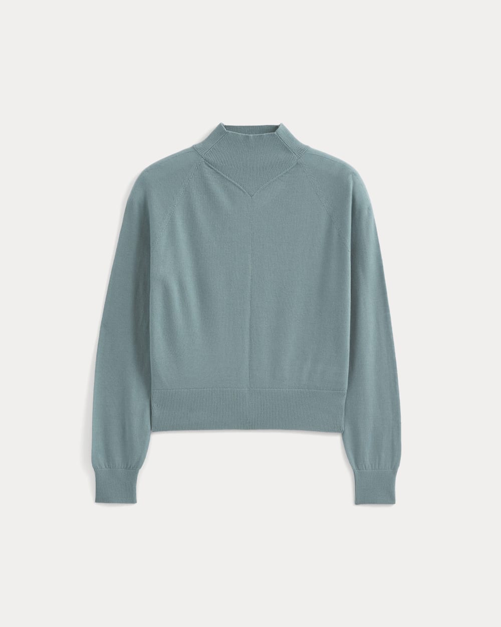 Mockneck Sweater In Ultrafine Merino | Gray Mist - Image 2