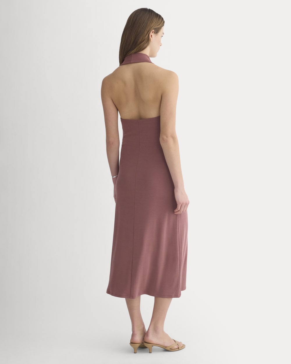Cowlneck Halter Dress in Butterknit | Washed Henna - Image 5