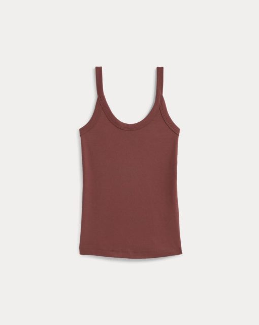 Alternative view of Soft Stretch U-Neck Tank | Henna Red