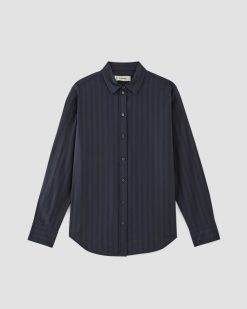 Alternative view of The Must-Have Shirt in Silky Cotton | Navy / Black
