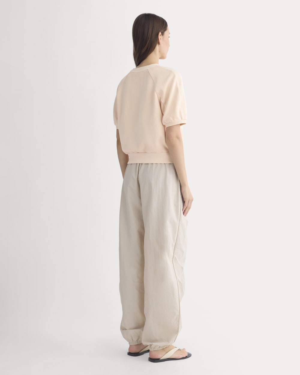Lightweight Terry Blouson Short-Sleeve Crew | Pale Peach - Image 4