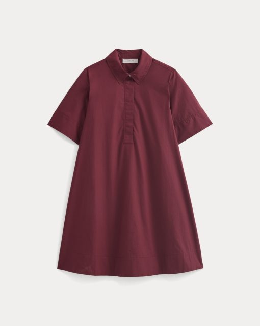 Alternative view of Popover Mini Shirtrdress in Ultrasoft Cotton | Pomegranate