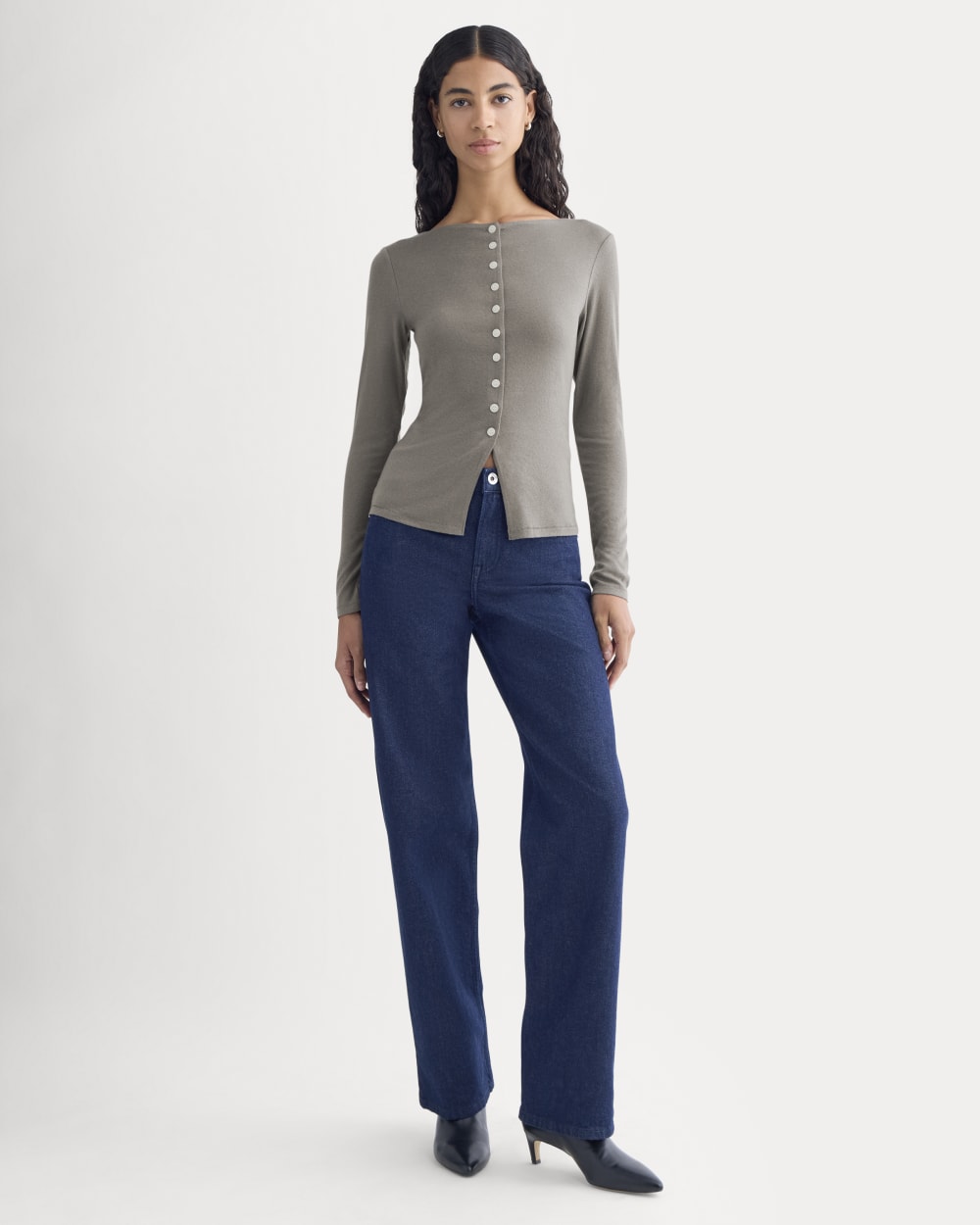 Button-Up Top in Butterluxe | Taupe - Image 3