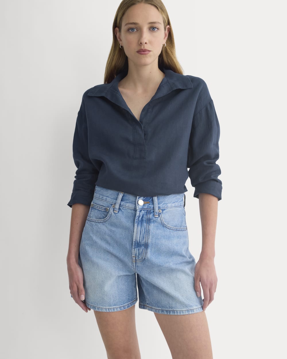 Way-High® A-Line Denim Short | Light Indigo - Image 3